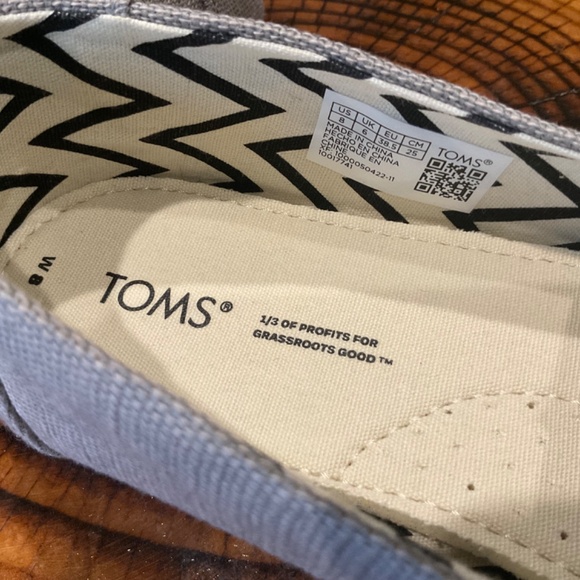Women’s TOMS Alpargata Light Gray Heritage Canvas NWOT Size 8 - Picture 6 of 11